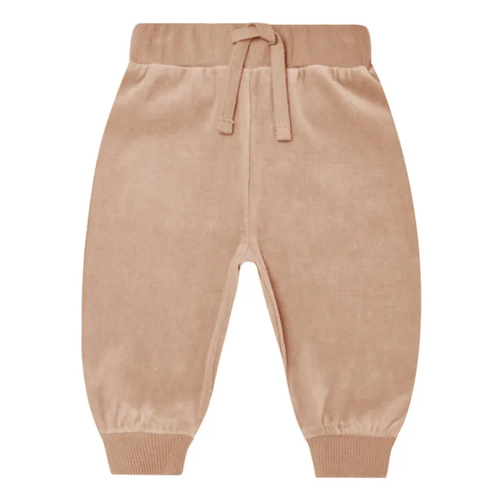 Organic Cotton Velour Joggers | Pink- Product image n°0