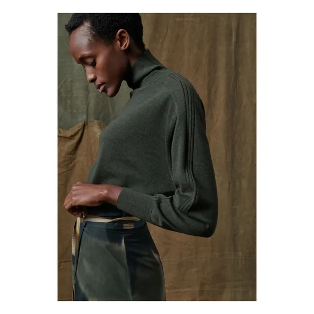 Maglione Fine Nord Merino | Verde militare