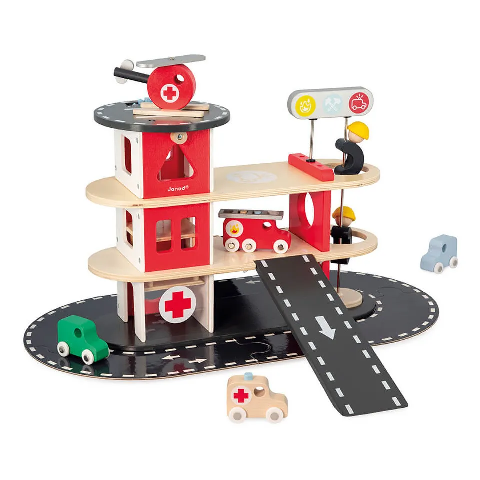 Janod Boys Multicoloured Fire Station Toy