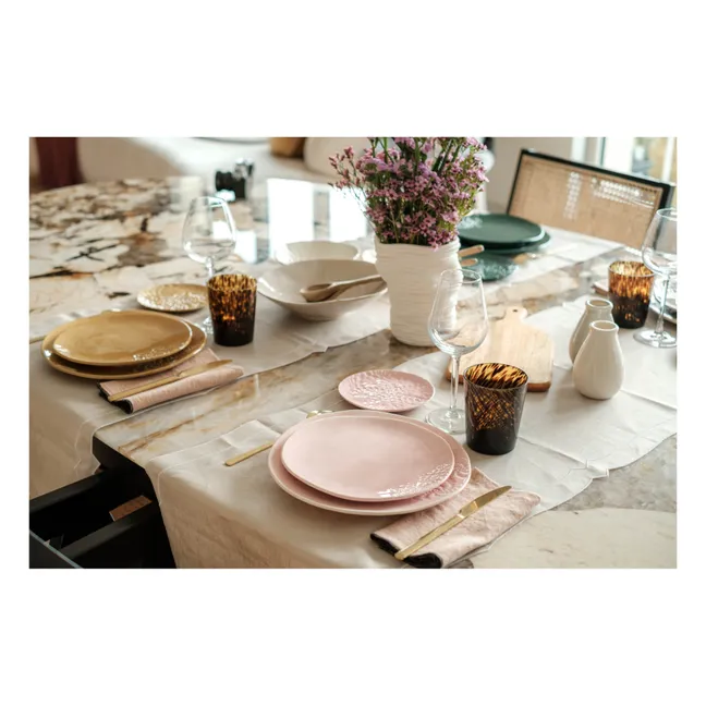 Assiettes Blanca dentelle Crochet - Set de 2 | Rose pâle
