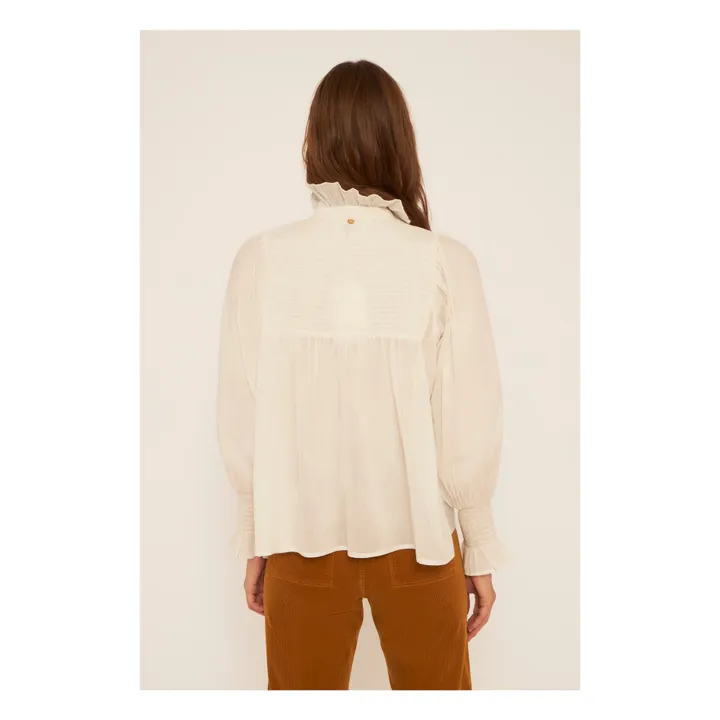 Blusa de gasa de algodón Anahi | Crema- Imagen del producto n°2