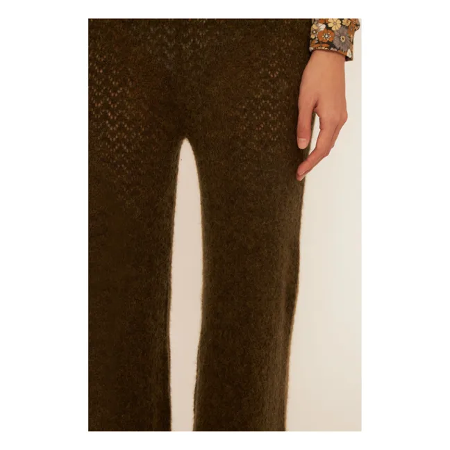 Pantalones de lana y mohair Shilloh | Verde Kaki
