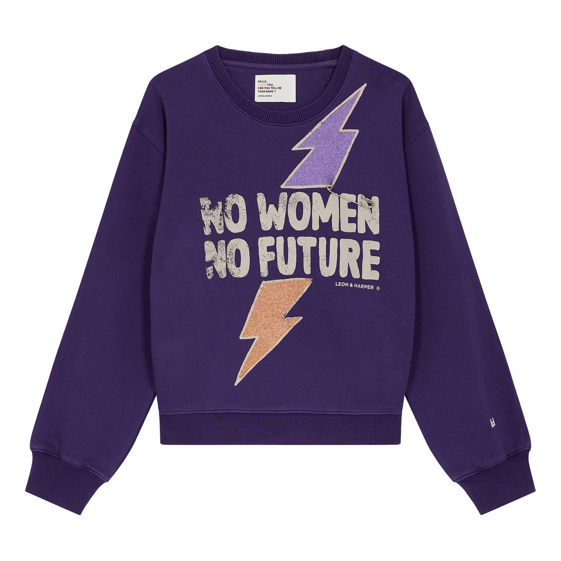 Leon Harper Sweat Sortie No Coton Bio Aubergine Smallable