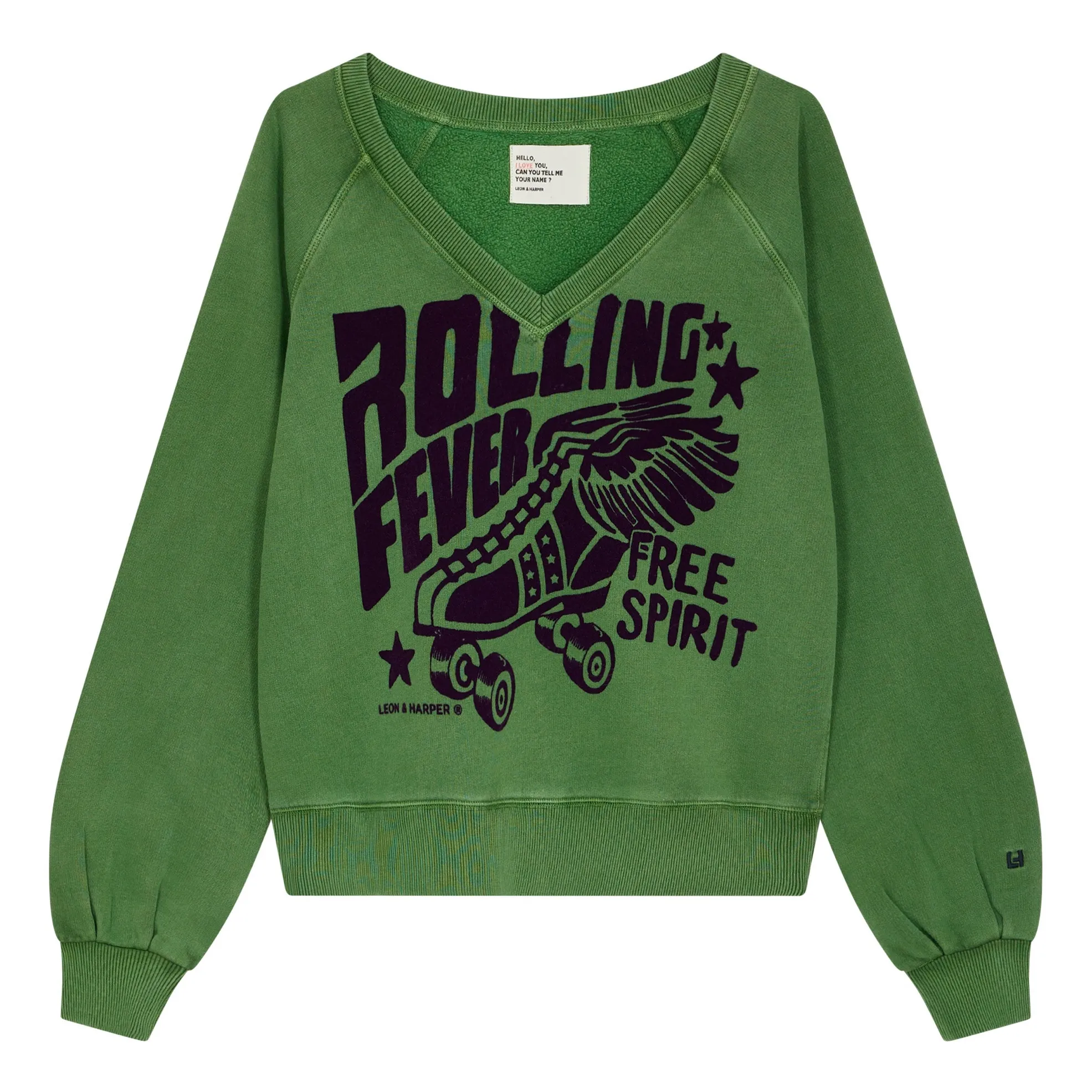 Leon Harper Sweat Shiva Rolling Coton Bio Vert Smallable