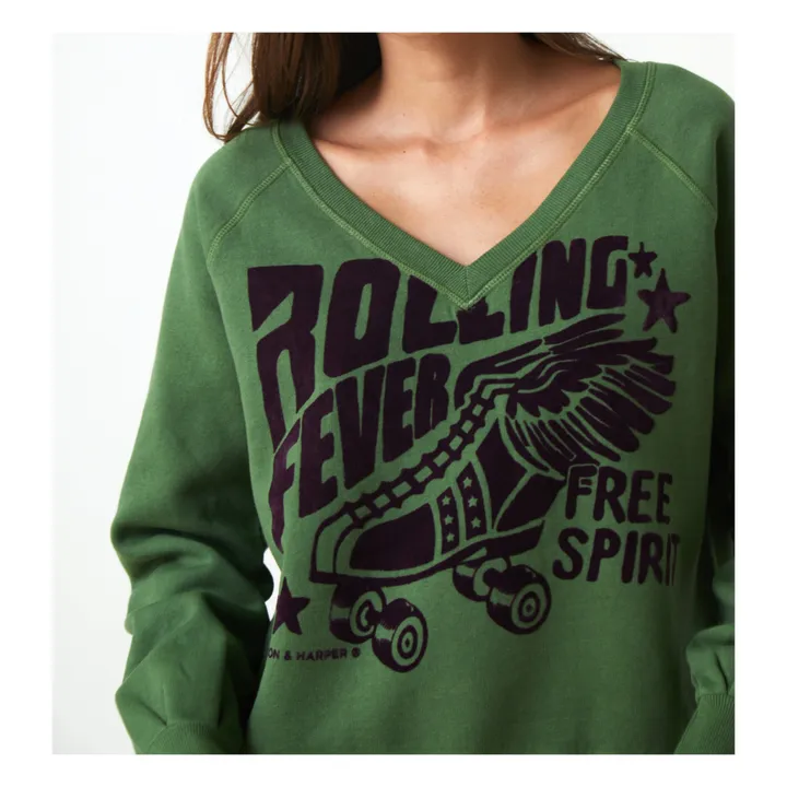 Shiva Rolling Organic Cotton Sweatshirt | Green- Product image n°2