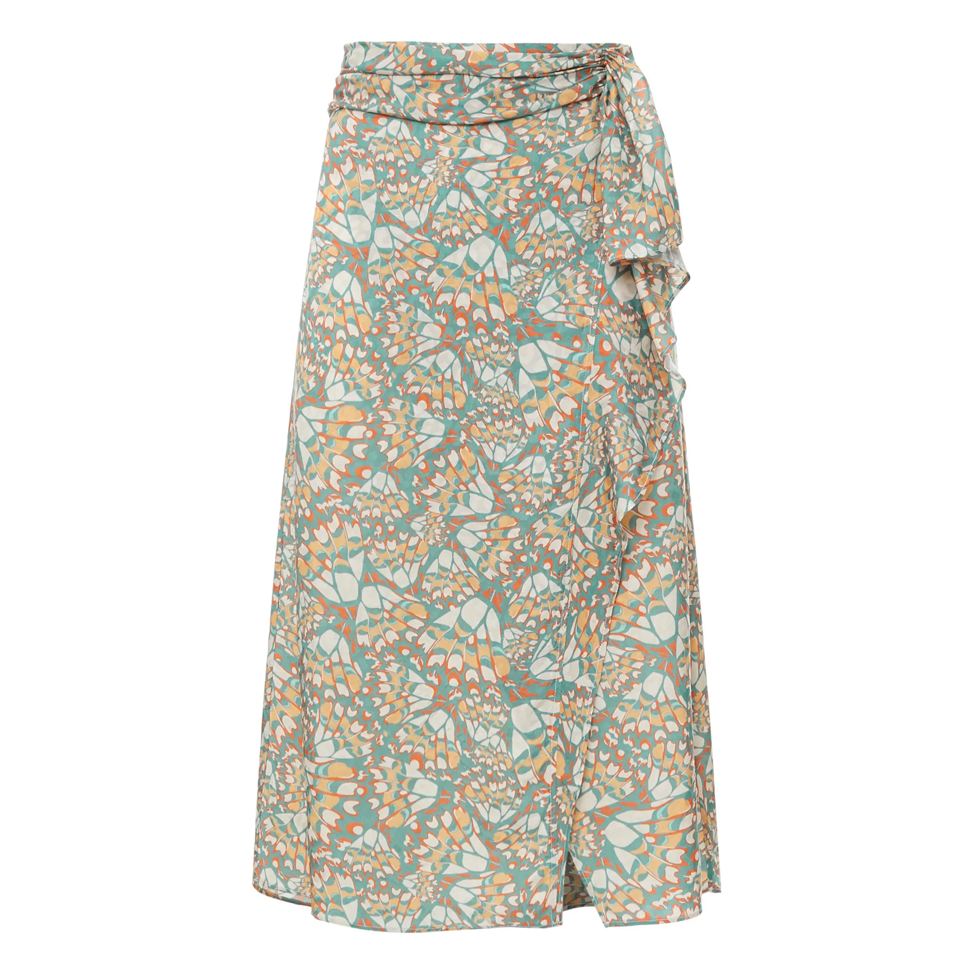 Alma Deia Verdigris Jacquard Frill Skirt