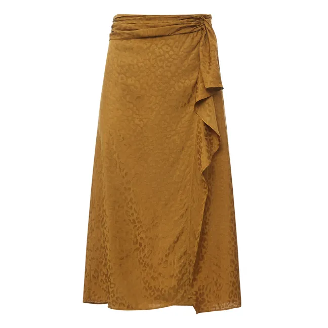 Jupe Volantée Jacquard | Bronze