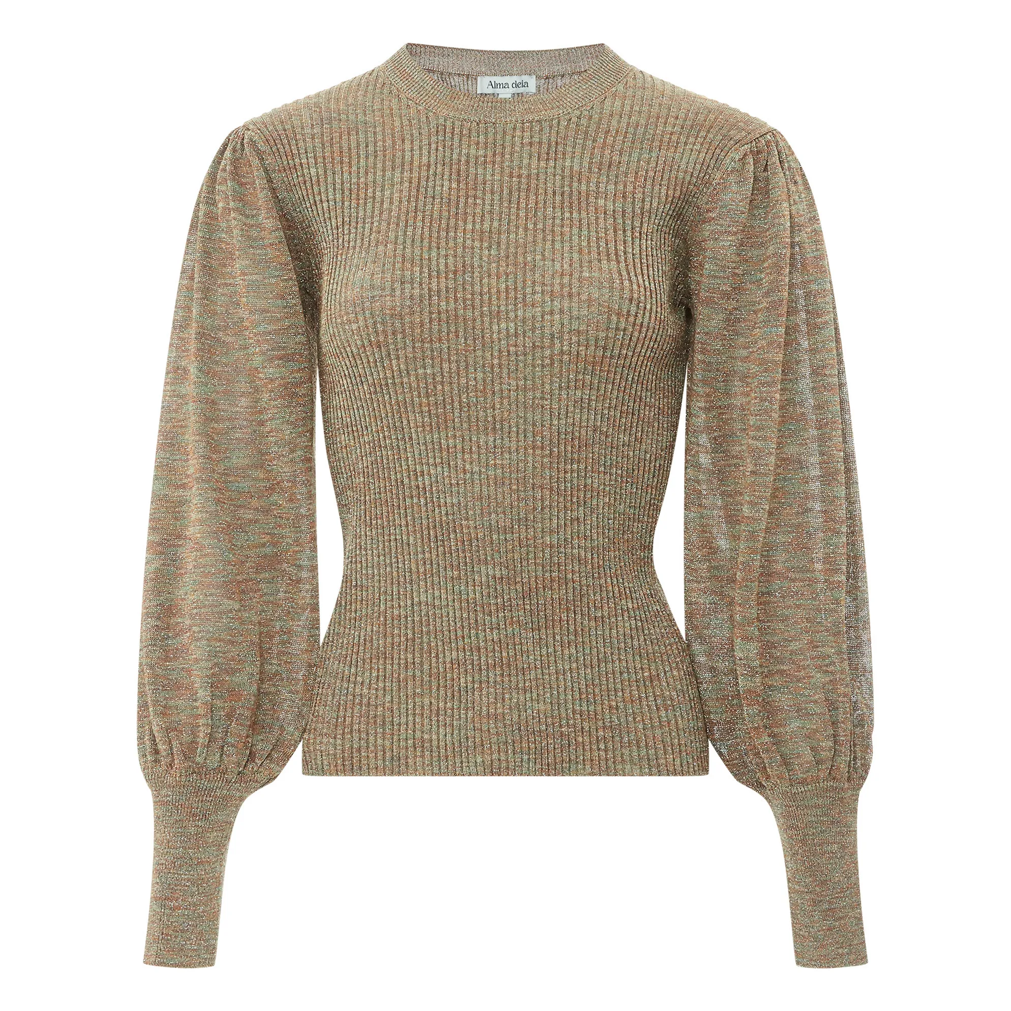 Alma Deia Hazel Lurex Puff Sleeve Jumper