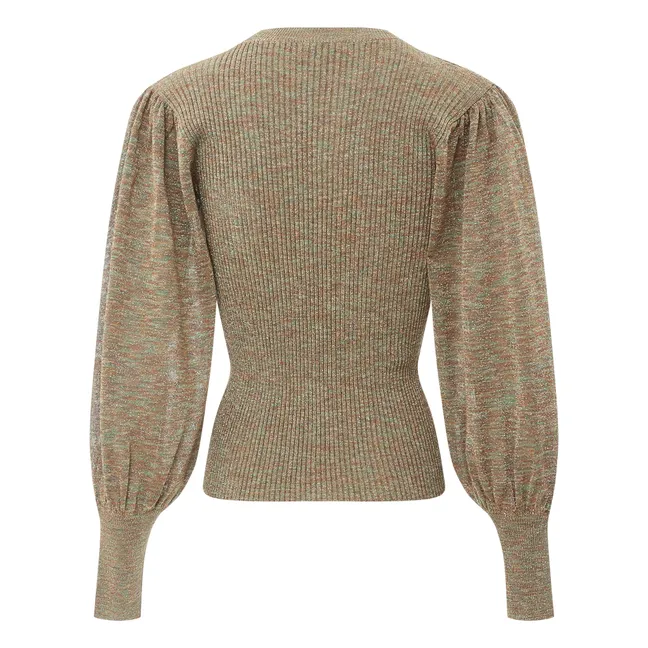 Pull Manches Bouffantes Lurex | Noisette