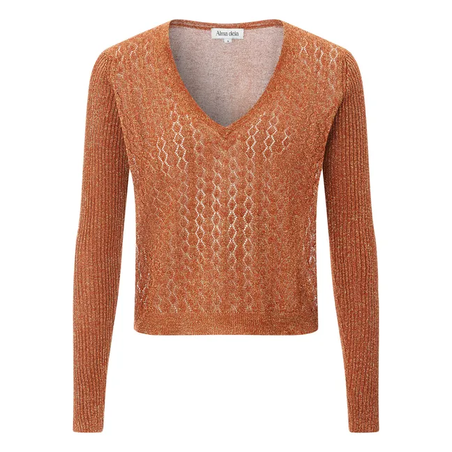 Pull Col V Lurex | Terre de soleil