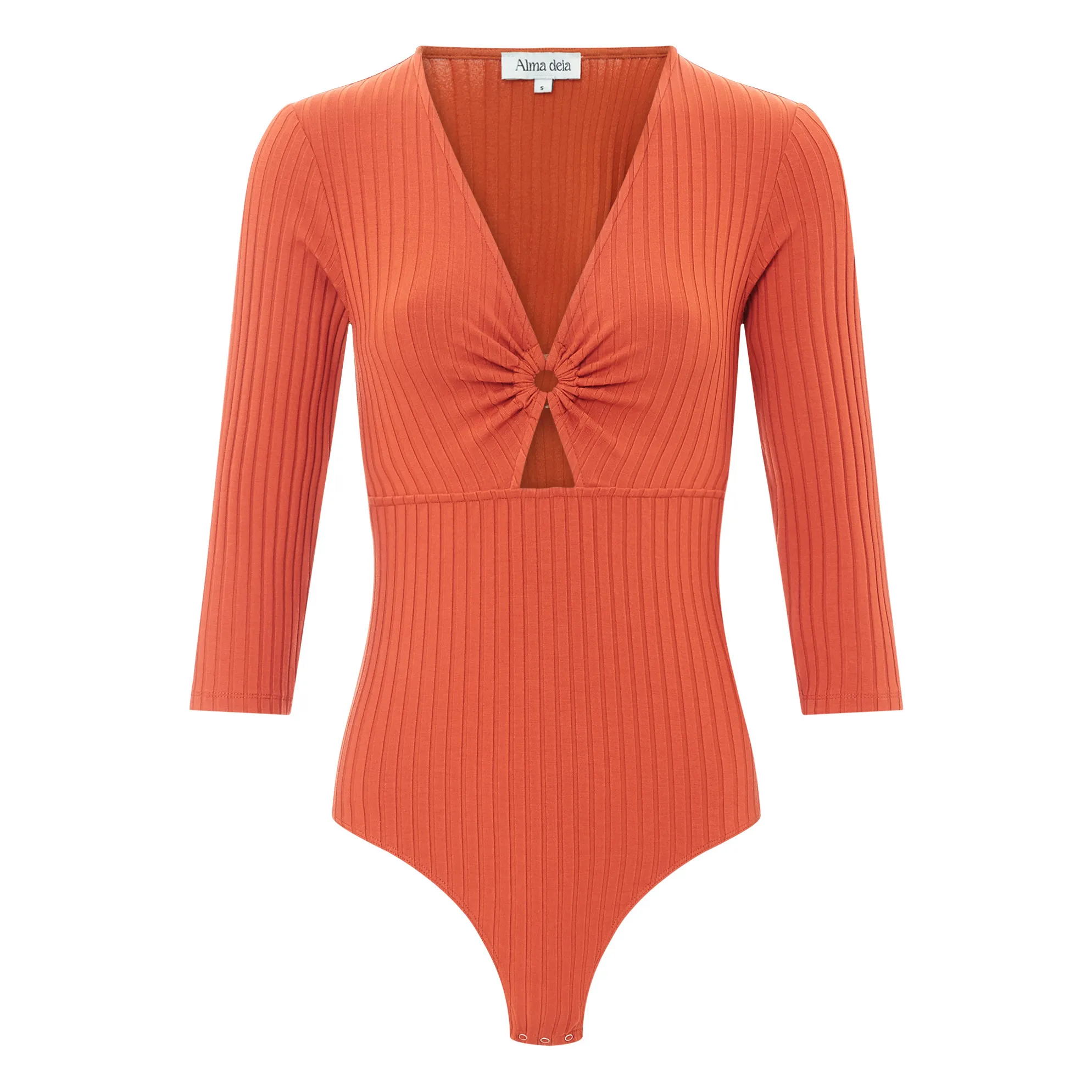 Alma Deia Terre De Soleil Ribbed Jersey Ring Bodysuit