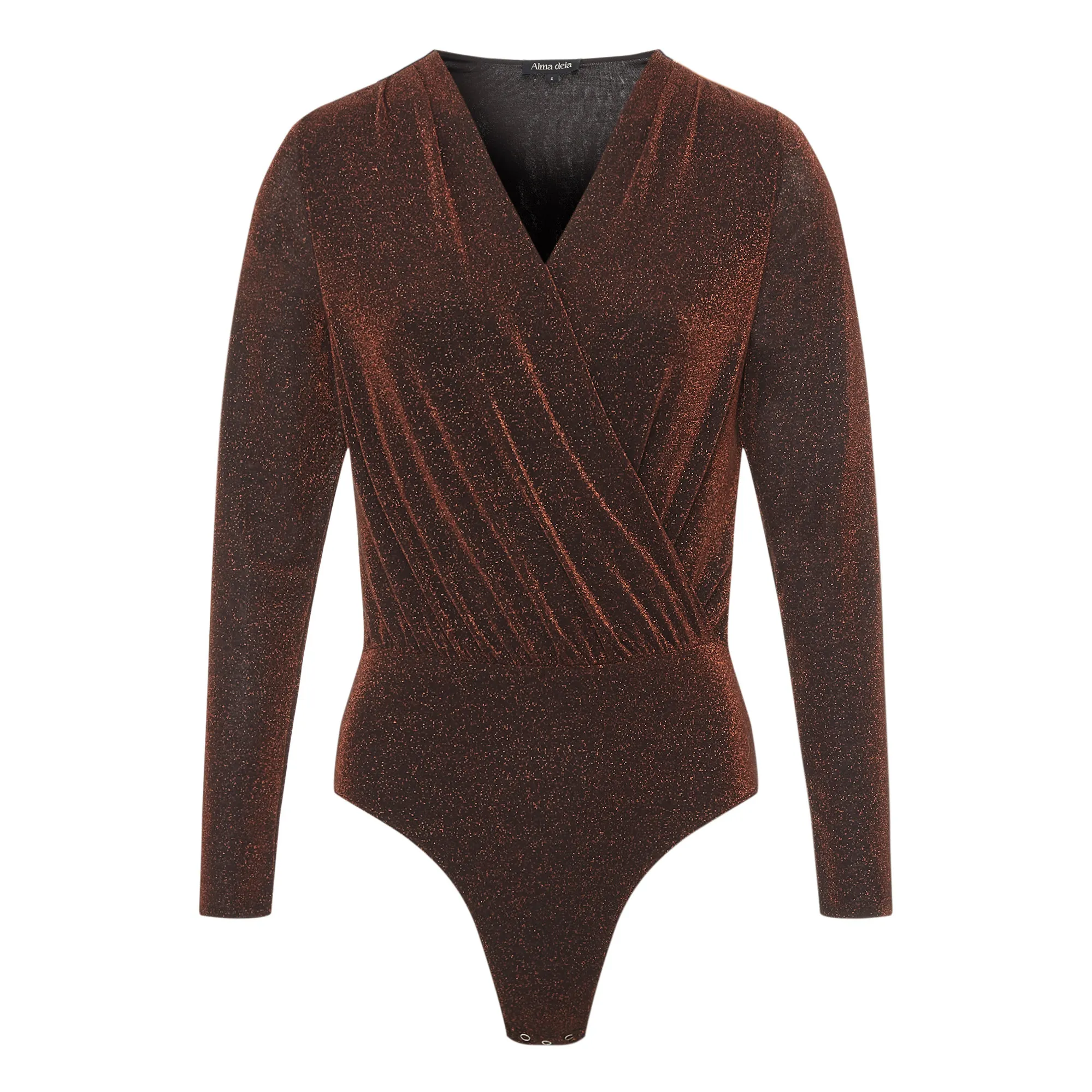 Alma Deia Brown Glitter Bodysuit