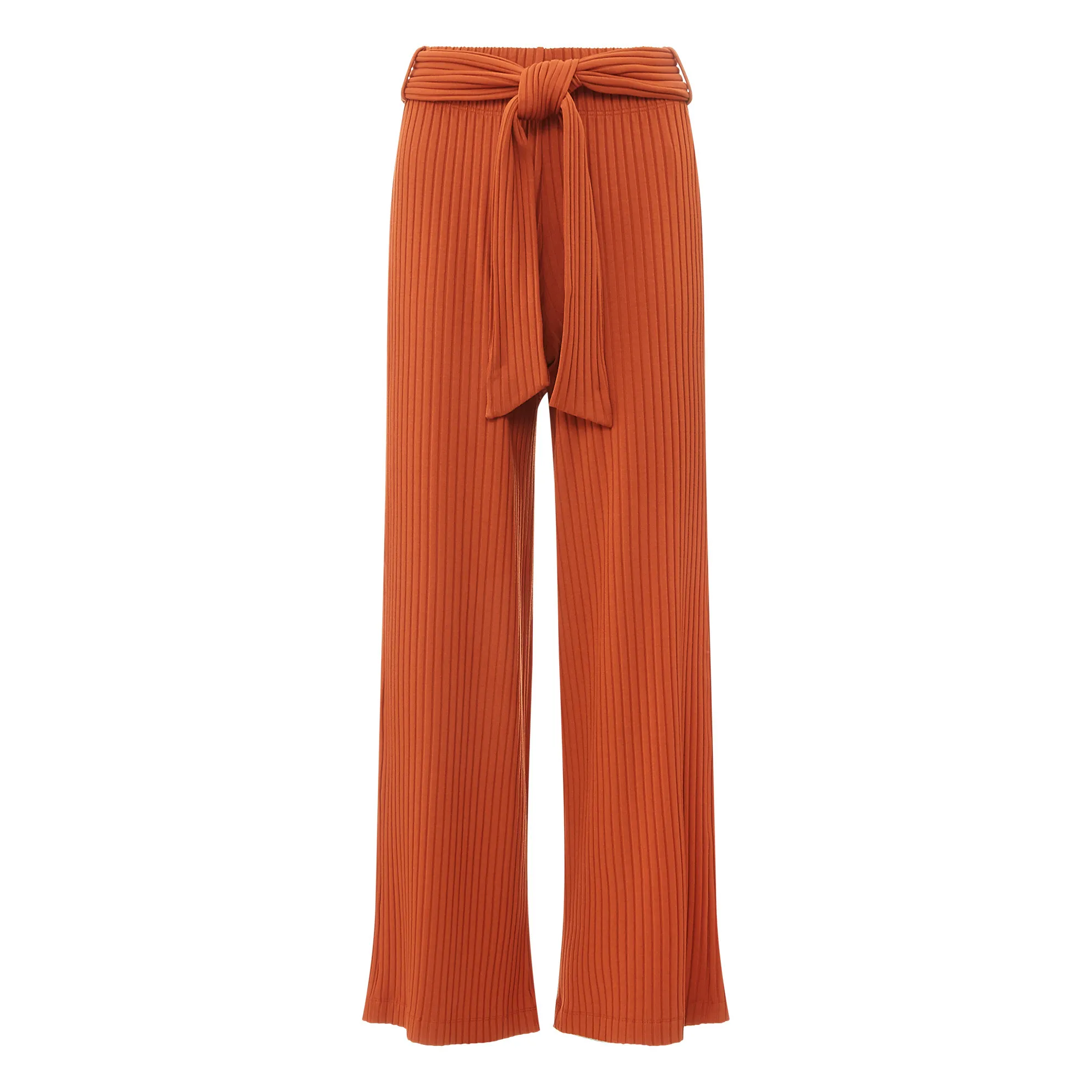 Alma Deia Terre De Soleil Ribbed Jersey Wide-Legged Trousers