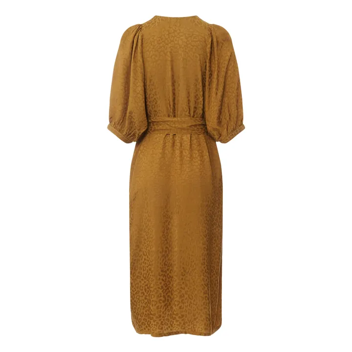 Robe Ceinturée Midi Jacquard | Bronze- Image produit n°1