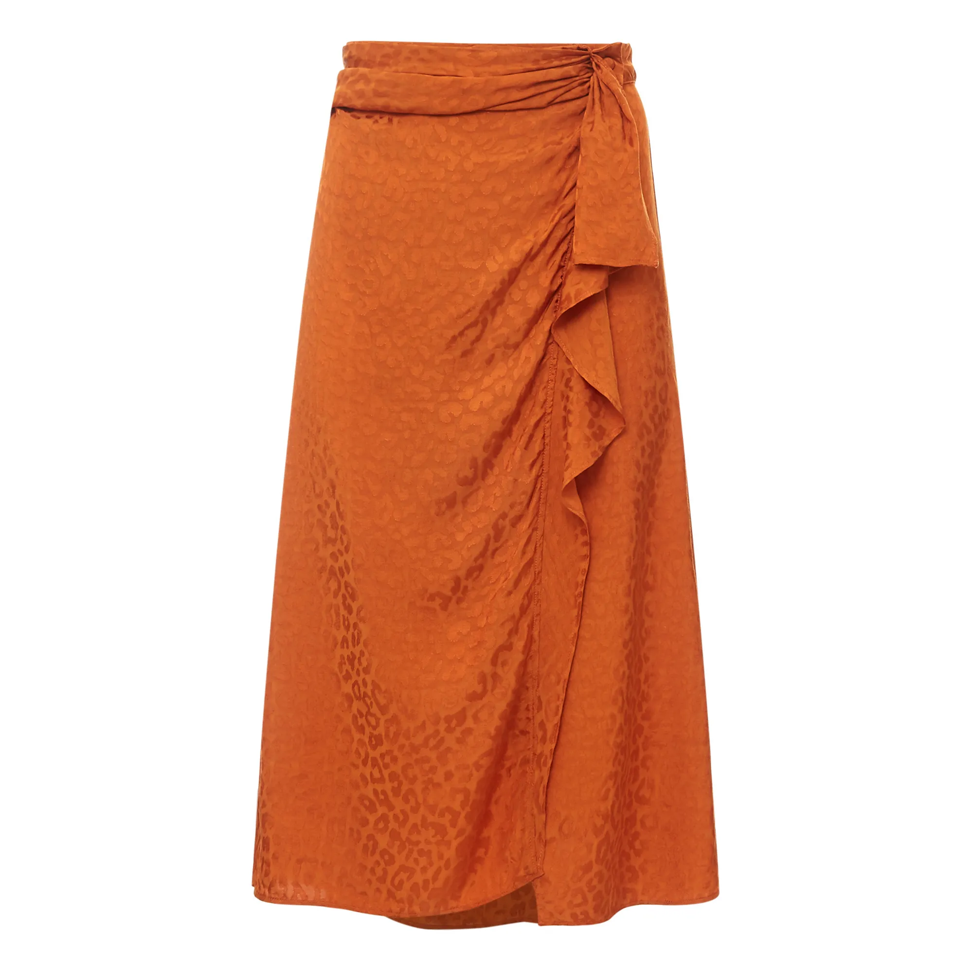 Alma Deia Orange Jacquard Frill Skirt