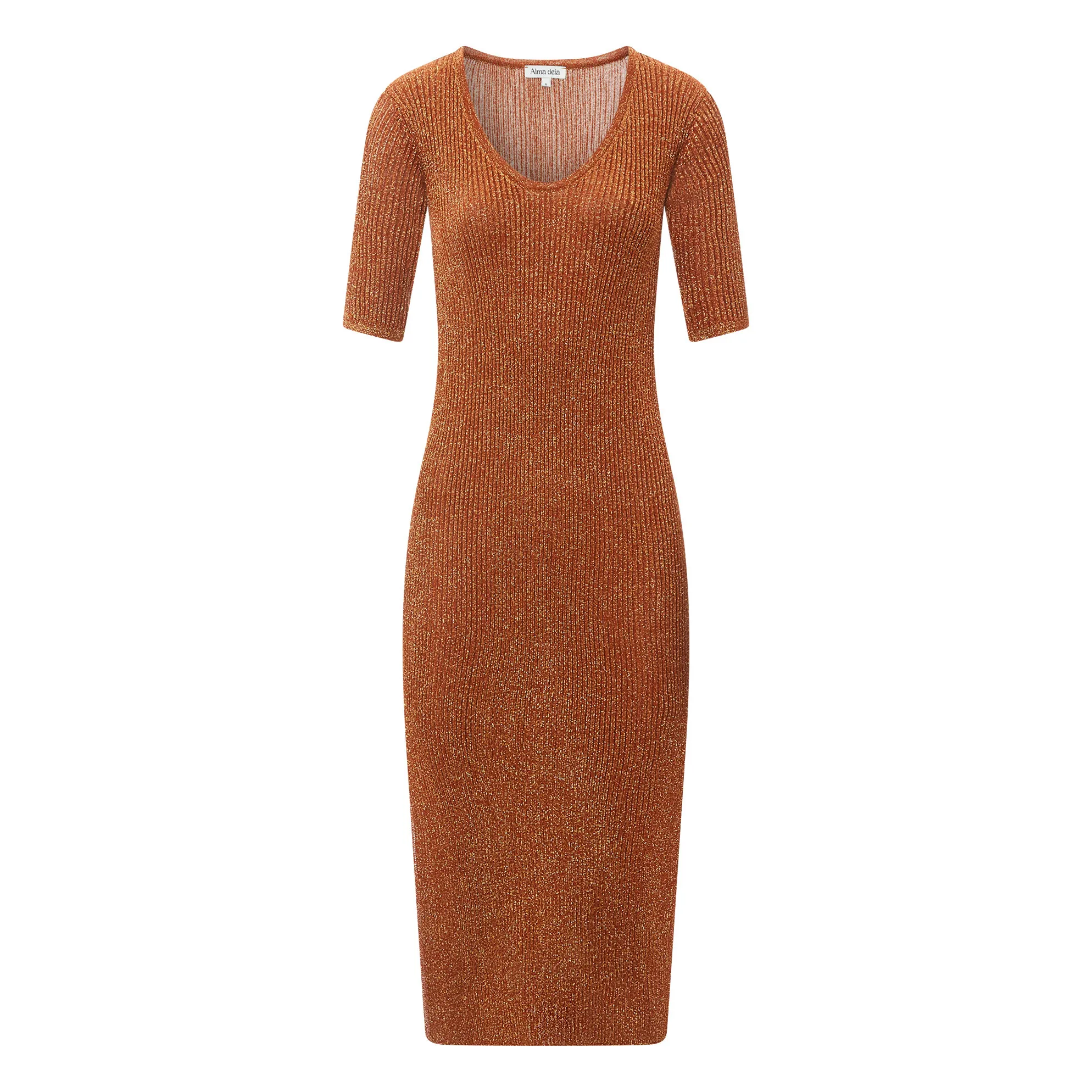Alma Deia Terre De Soleil Lurex Midi Dress