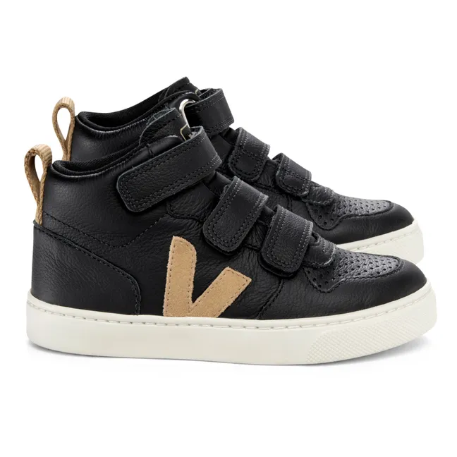 V-10 Leather Mid Sneakers | Black