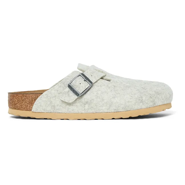 Zapatillas de casa estrechas Boston de lana | Blanco Roto