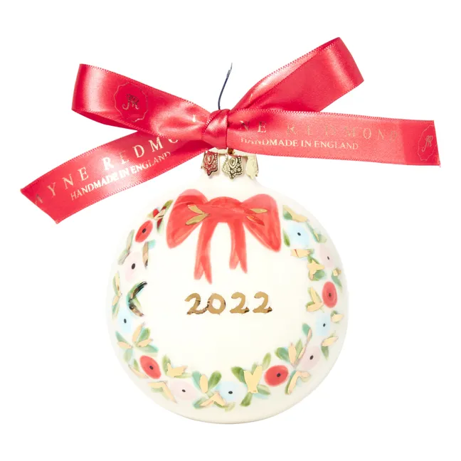 Boule de noël en porcelaine 2022