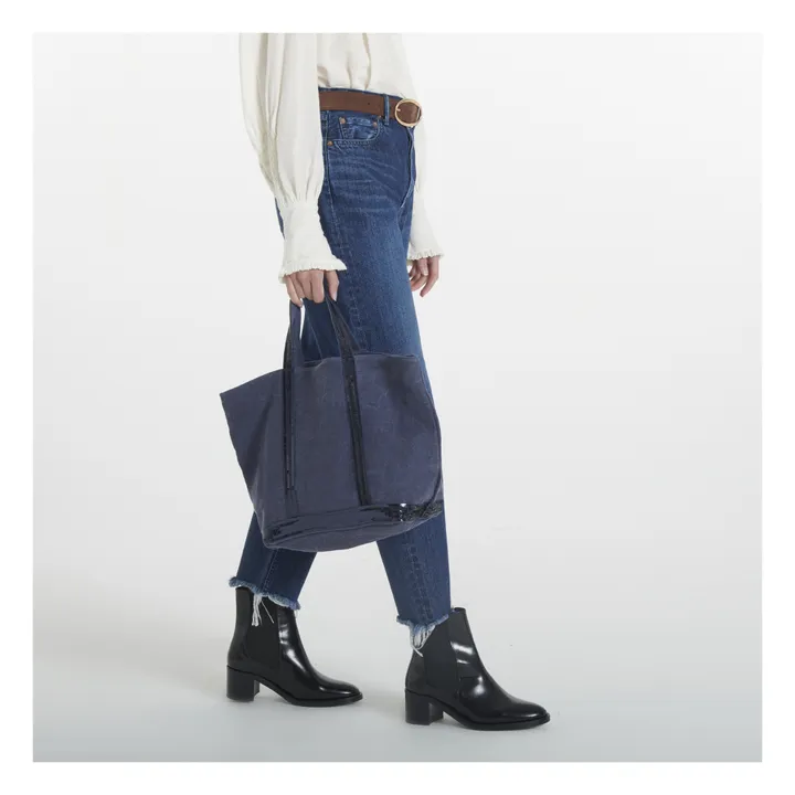 Linen Sequin Tote Bag - Medium  | Denim- Product image n°1