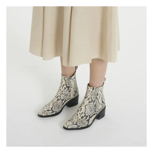 Diane Python Boots | White