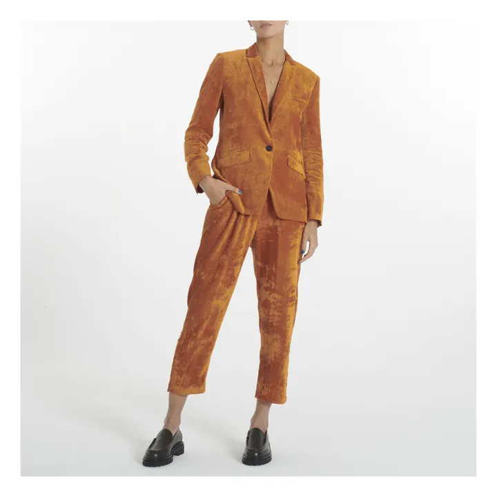 Pantaloni in velluto fluido | Arancione- Immagine del prodotto n°1