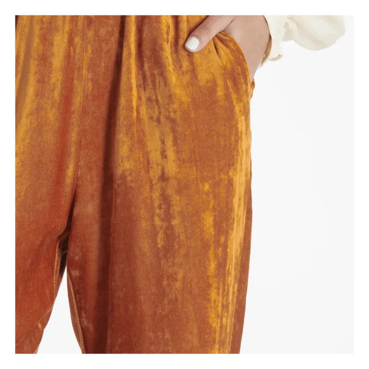 Pantaloni in velluto fluido | Arancione- Immagine del prodotto n°4