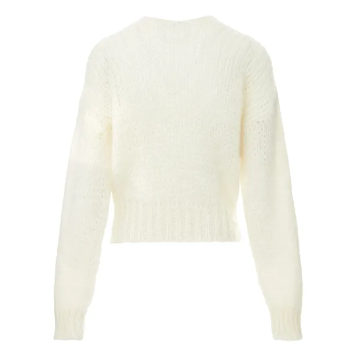 Pull Col V Mohair | Blanc- Image produit n°4