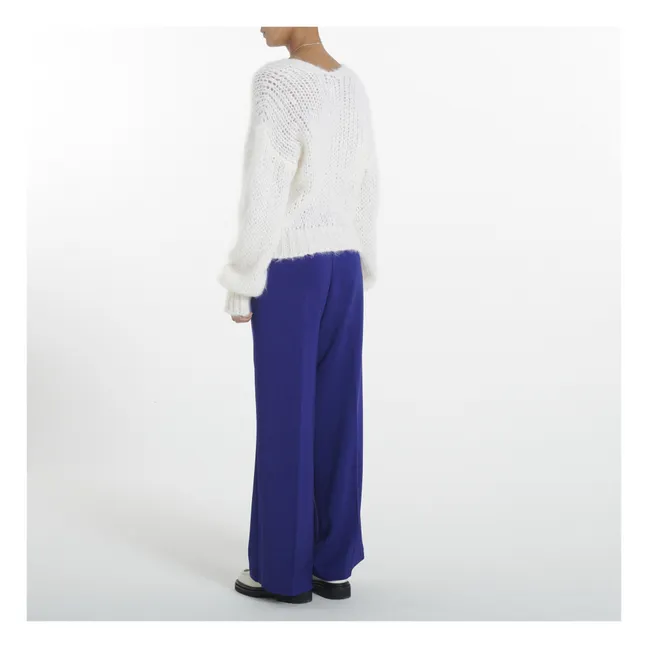 Pull Col V Mohair | Blanc