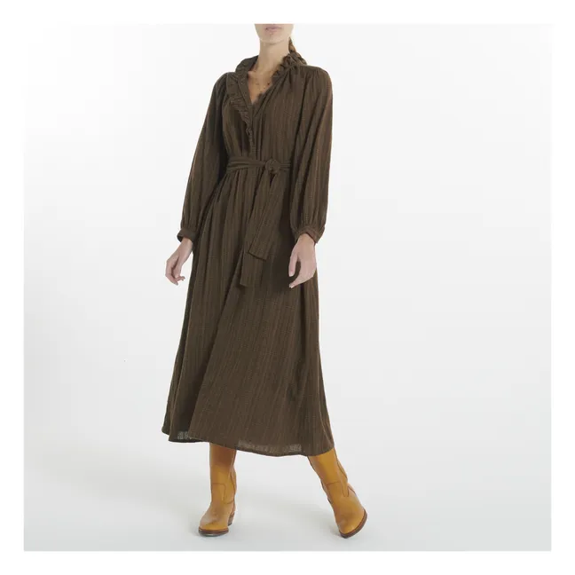 Robe Adrien Coton Gaufré | Marron