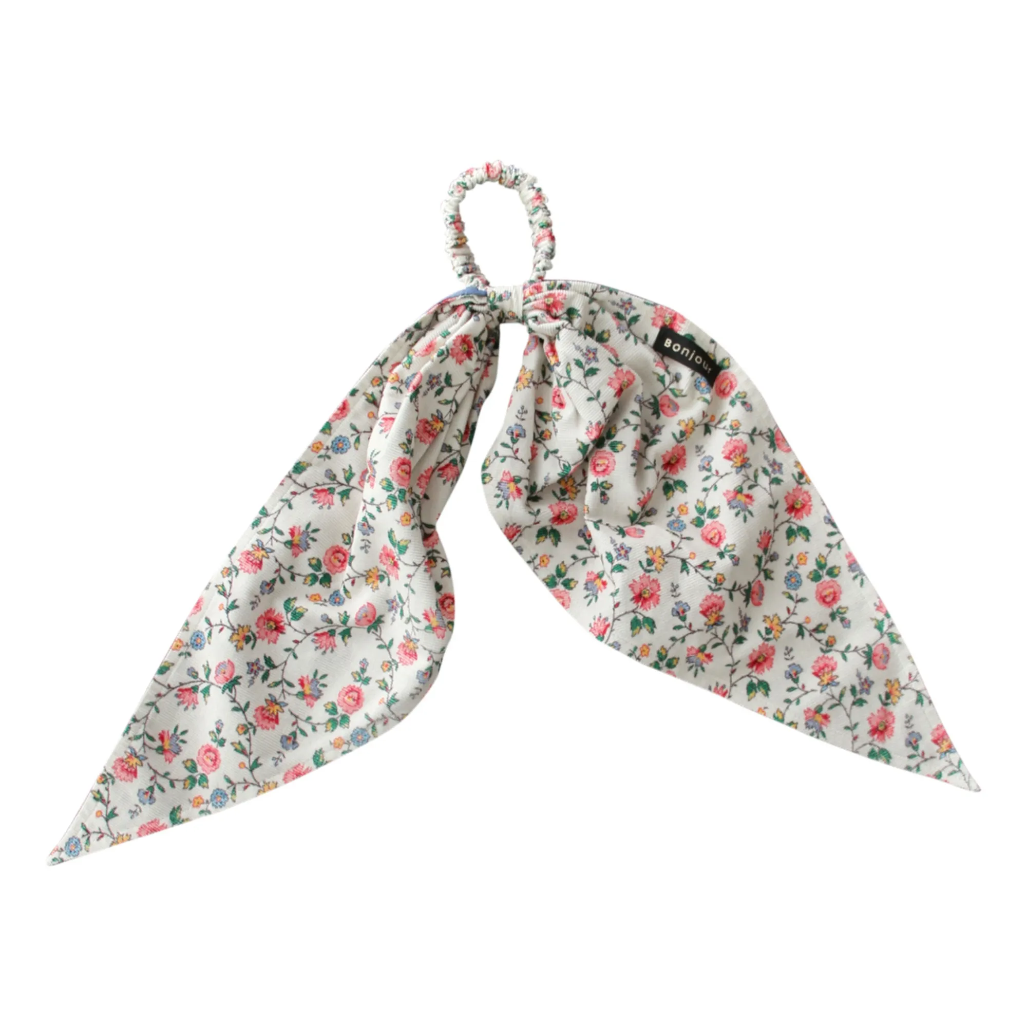 Bonjour Ecru Corduroy And Chambray Scarf Scrunchie