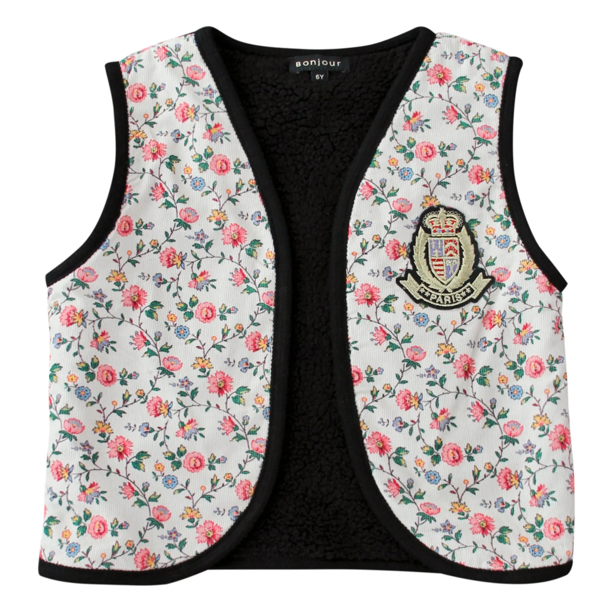 Bonjour Ecru Reversible Corduroy And Faux Fur Vest