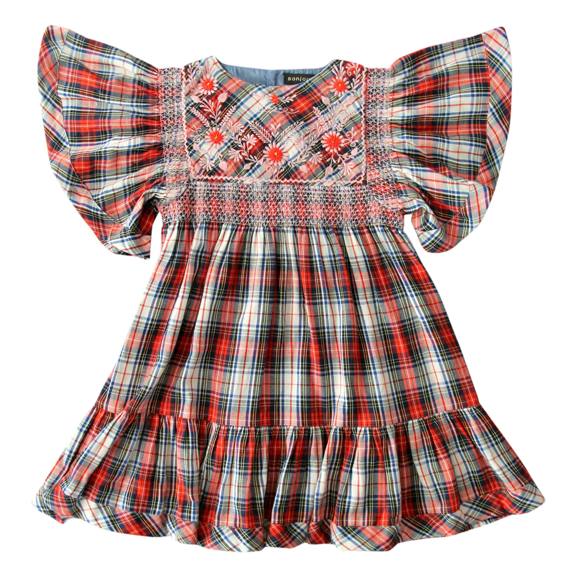 Bonjour Red Rosalie Checke Dress