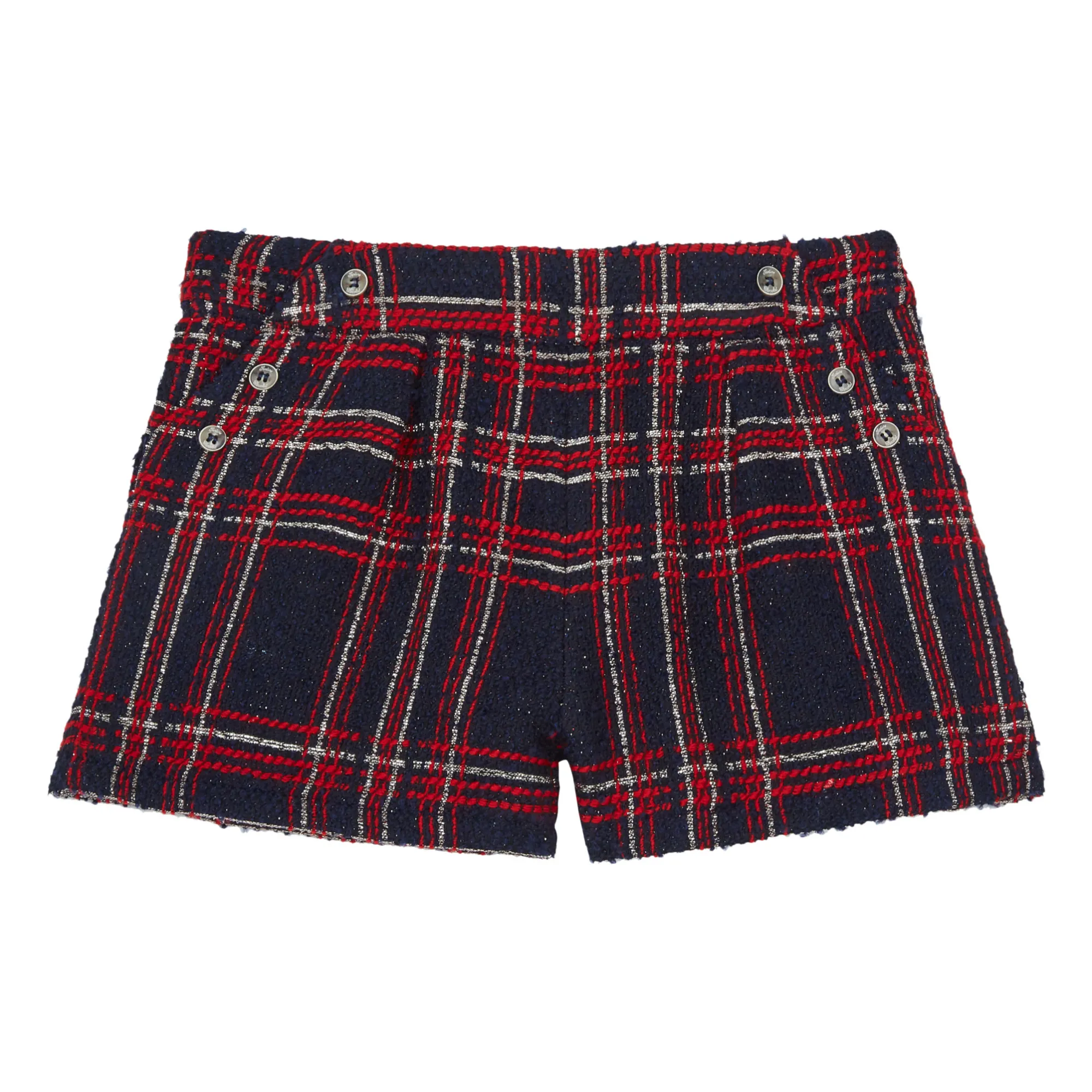 Tartine Et Chocolat Navy Blue Checked Sailor Shorts