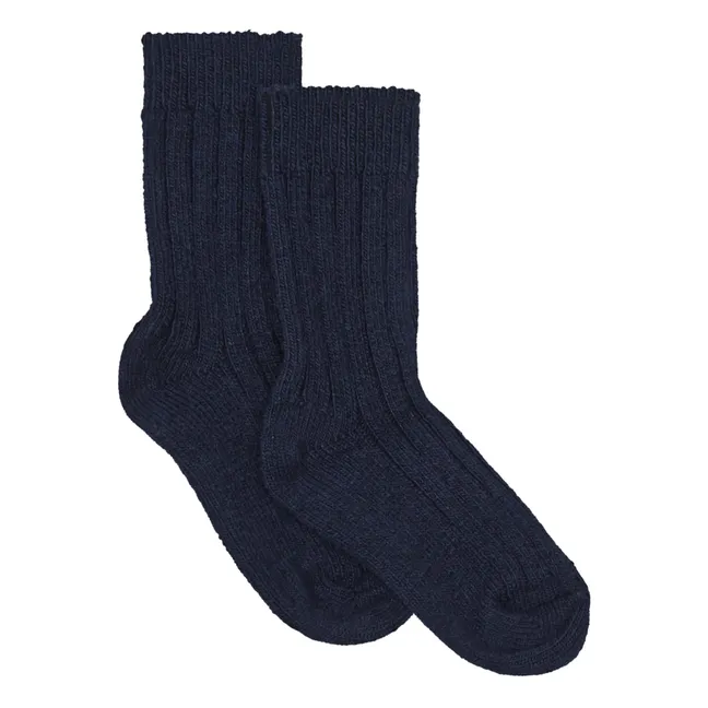 Calcetines de gamuza cachemira y merino | Azul Marino