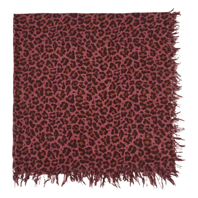 Emile Wilde Bufanda de lana de leopardo | Rojo