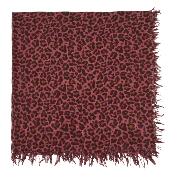 Emile Wilde Bufanda de lana de leopardo | Rojo- Imagen del producto n°0