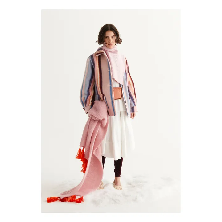 Cappotto Cabane in lana a righe | Palissandro- Immagine del prodotto n°1