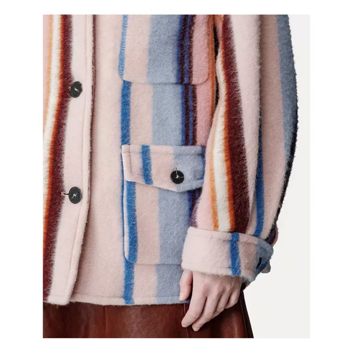 Cappotto Cabane in lana a righe | Palissandro- Immagine del prodotto n°4