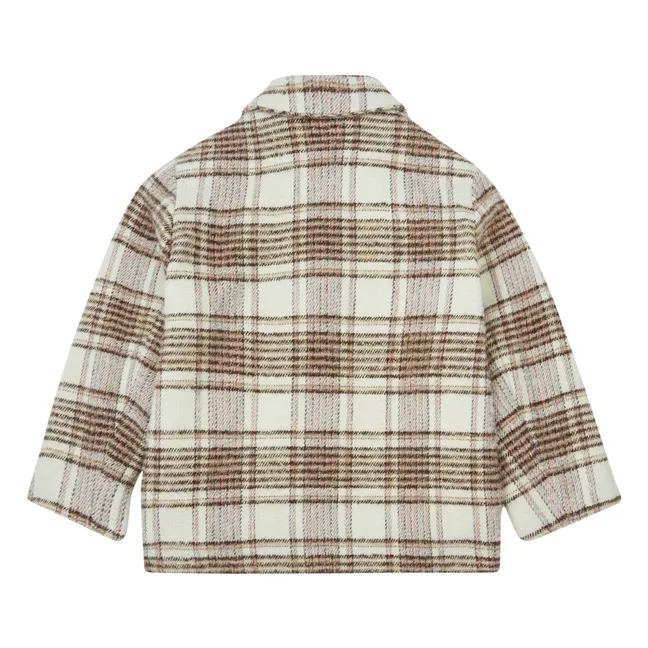 Tinley Checkered Coat | Taupe brown