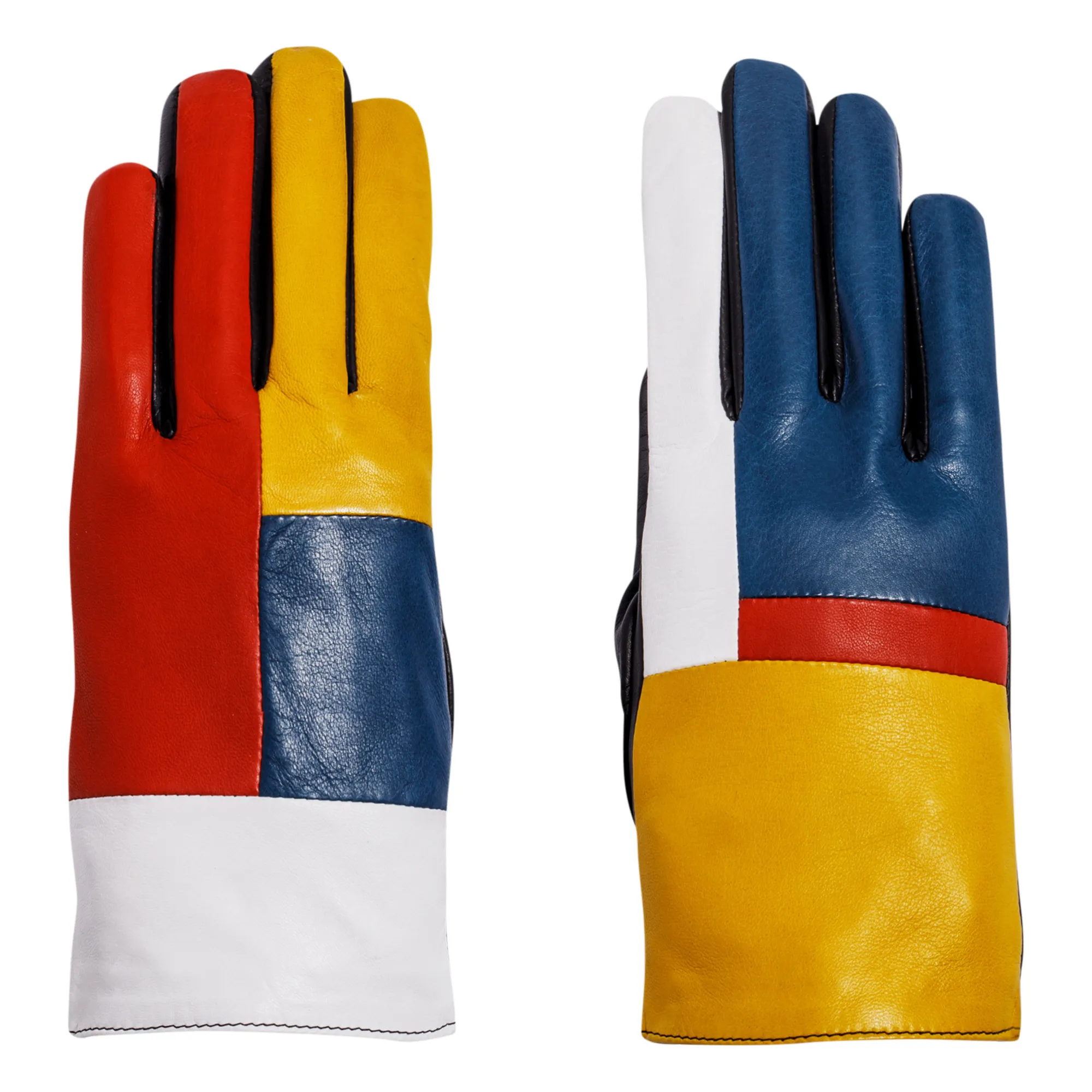 Maison Fabre Yellow Elements Lambskin Leather Silk-Lined Gloves