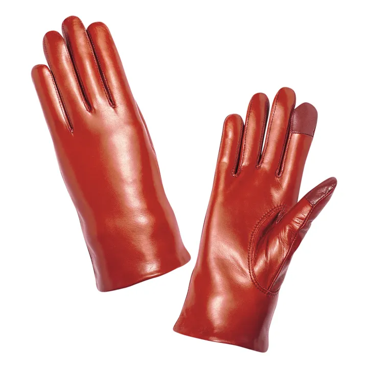 Victoire Lambskin Leather Cashmere-Lined Gloves | Cognac- Product image n°2