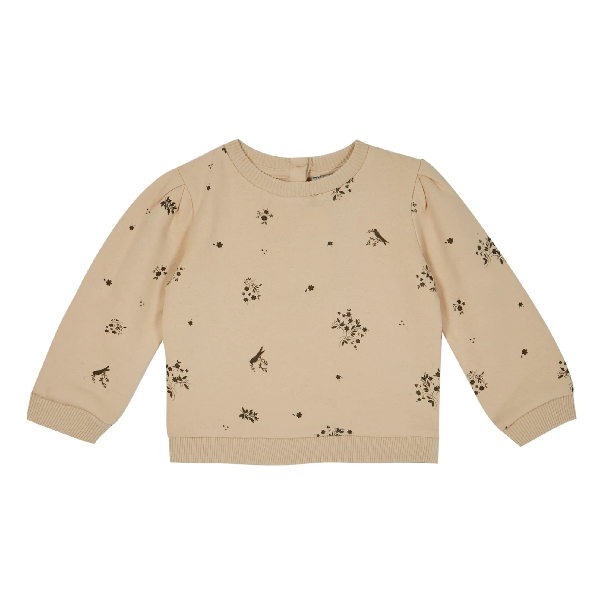Emile Et Ida Ecru Floral Organic Cotton Sweatshirt
