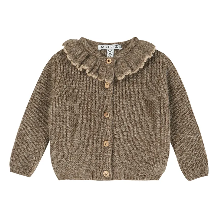 Cardigan Col Volants | Taupe- Image produit n°0