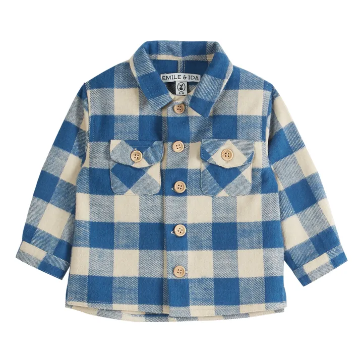 Checked Flannel Shirt | Blue- Product image n°0