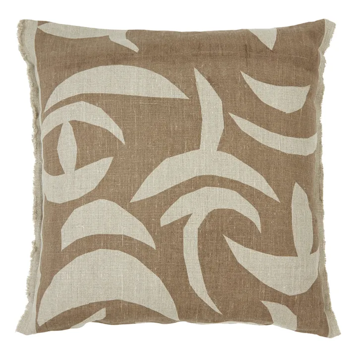 Carob Square Linen Cushion | Chocolate- Product image n°0