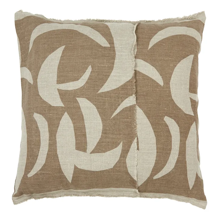 Carob Square Linen Cushion | Chocolate- Product image n°2
