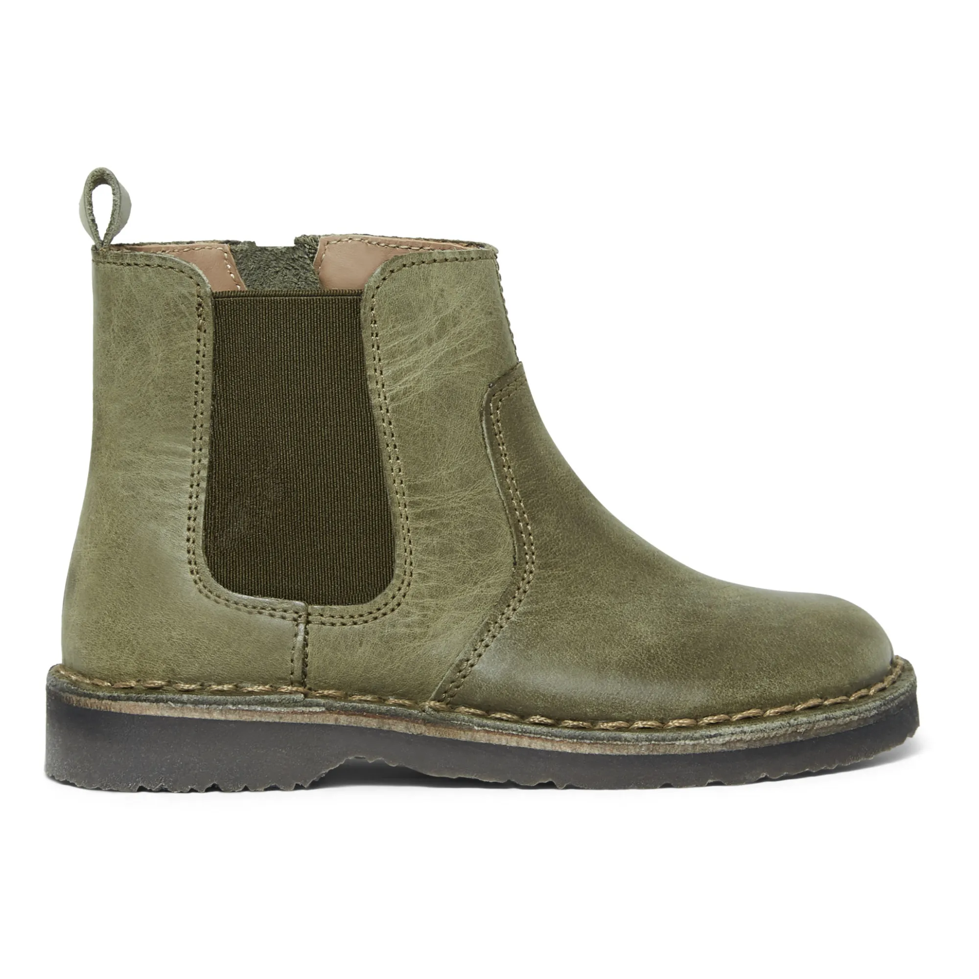 Pèpè Dark Green Suede Chelsea Boots