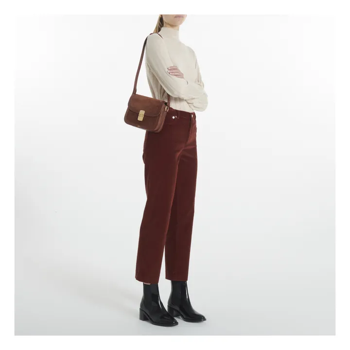 Grace Small Suede Bag | Brown- Product image n°1