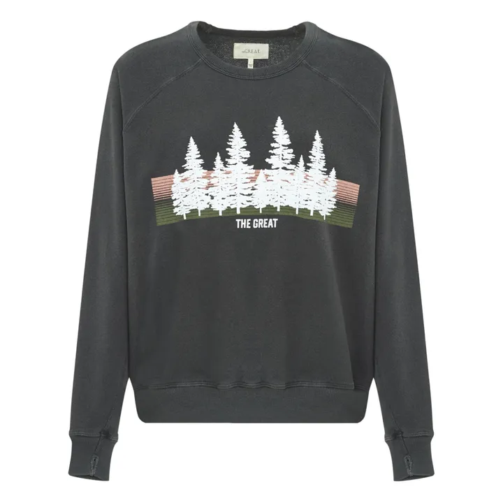 College Sweatshirt With Forest Graphic | Charcoal grey- Product image n°0
